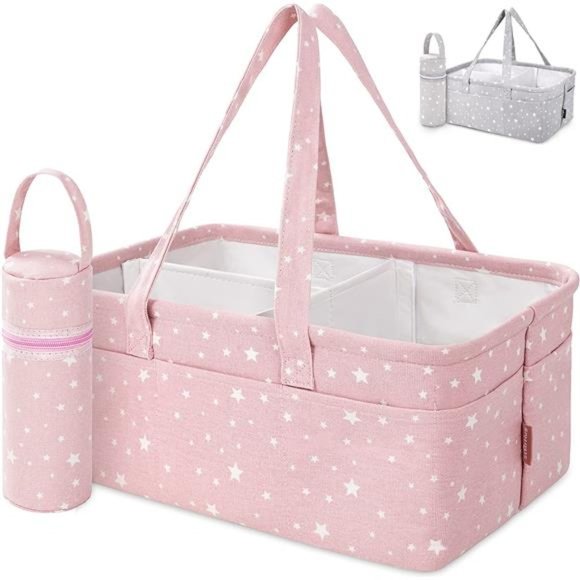 Baby Diaper Caddy Organizer - Baby Shower Basket | Large Nursery Storage Bin - Picture 1 of 6
